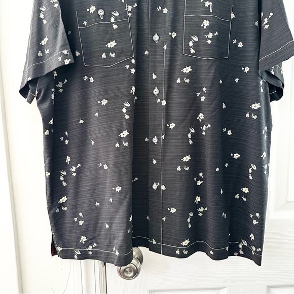 Tommy Bahama Black Floral Island Modern Fit Silk Cotton Button Down Shirt XLX - Picture 3 of 9